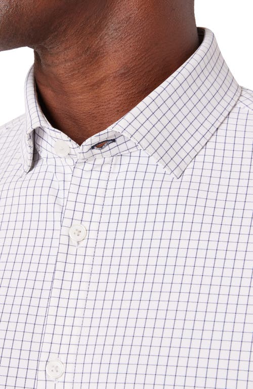 Mizzen + Main Leeward Trim Fit Tattersall Button-up Shirt In White