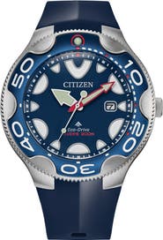 Citizen Promaster Dive Faux Leather Strap Watch, 46mm