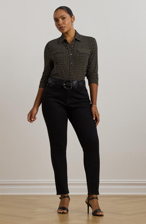 Ralph Lauren Lauren Slim Fit Jersey Button-up Shirt In Multi