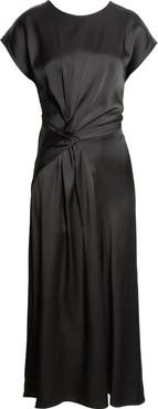 Victoria Beckham Aria Twist Waist Asymmetric Midi Dress