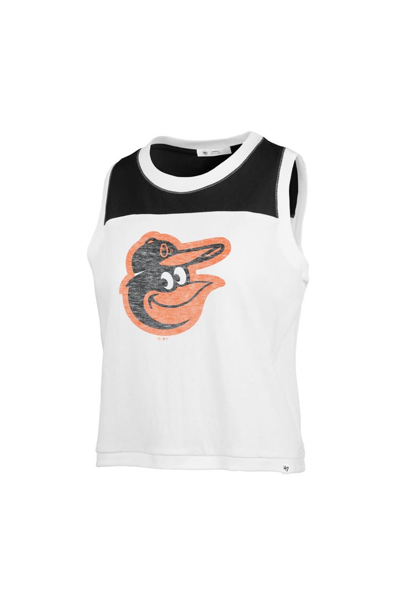 '47 Women's '47 White/Black Baltimore Orioles Plus Size Waist Length Muscle Tank Top, Alternate, color, 