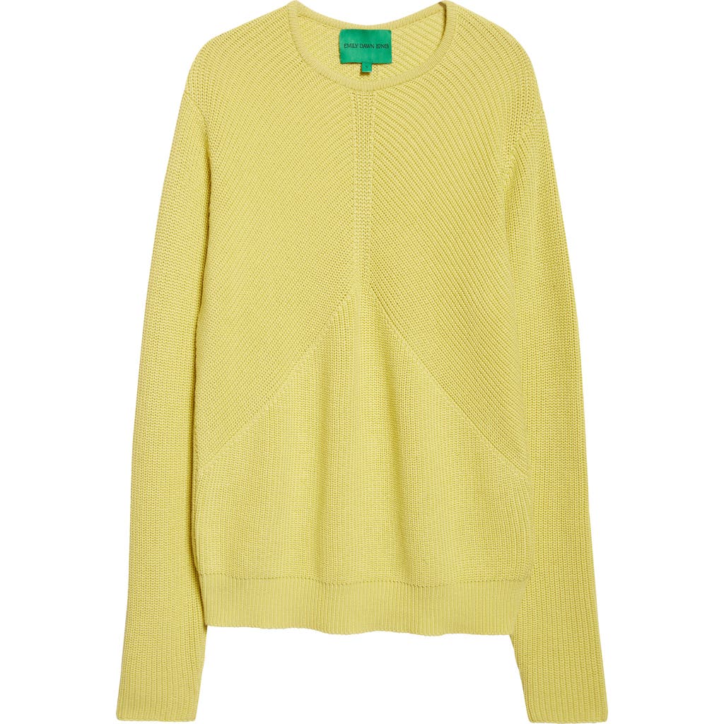 Emily Dawn Long Ribcage Cotton Crewneck Sweater