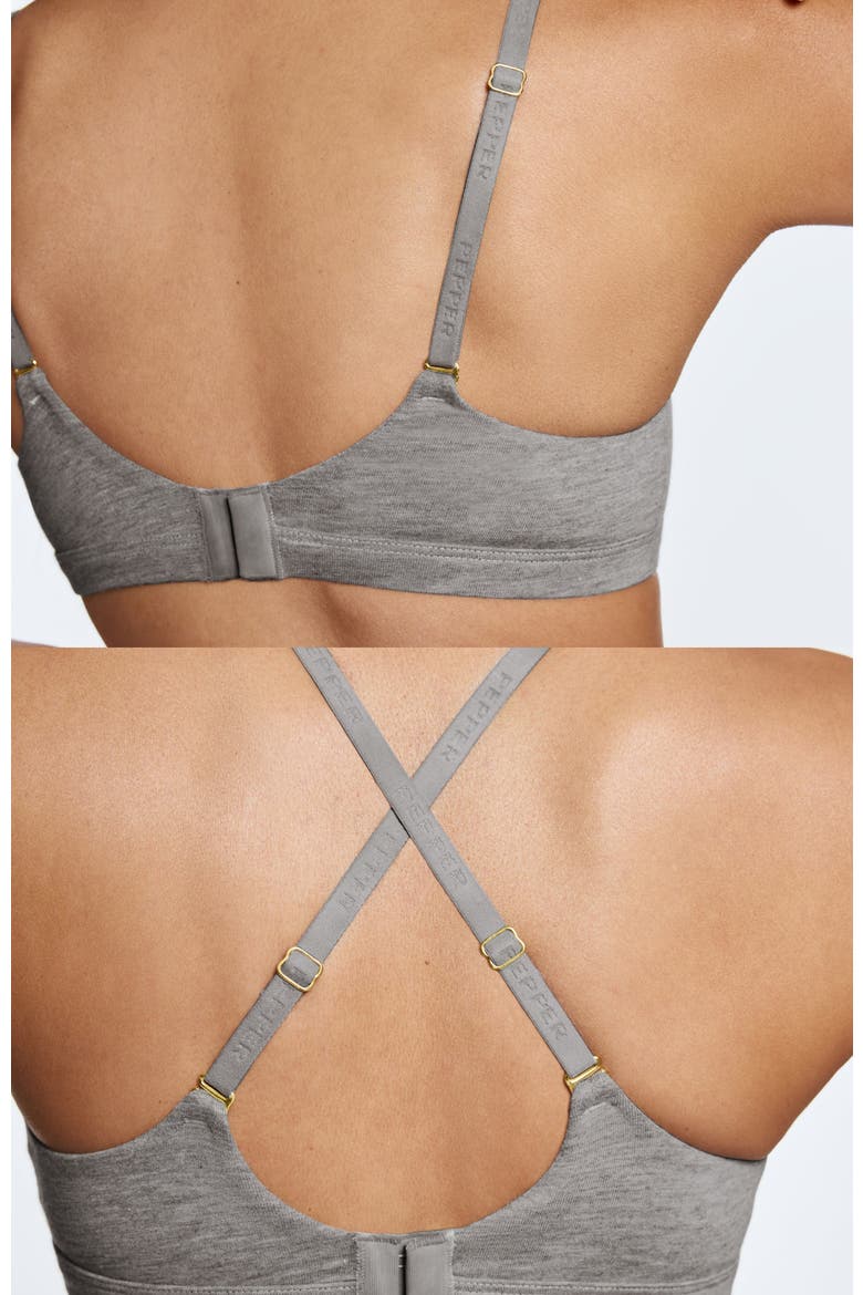 Supima Cotton Wirefree Bra, Alternate, color, Heather Grey