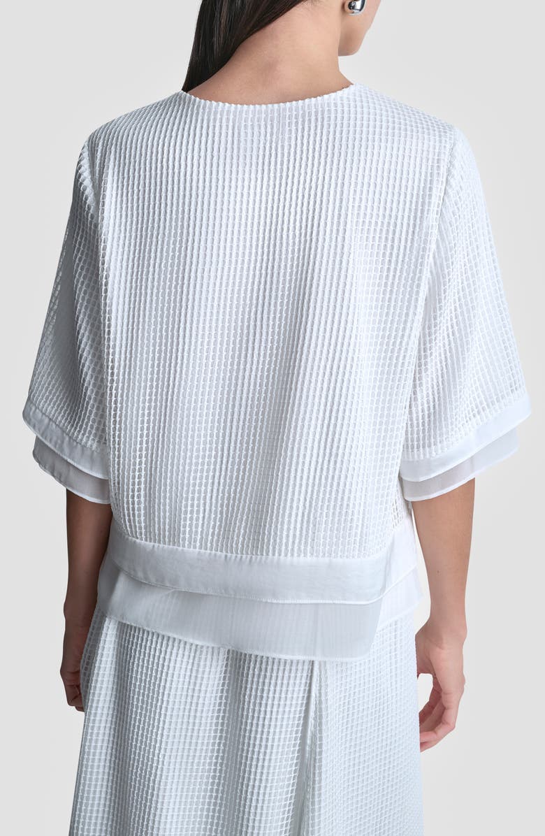 DKNY Window Layered Top, Alternate, color, 