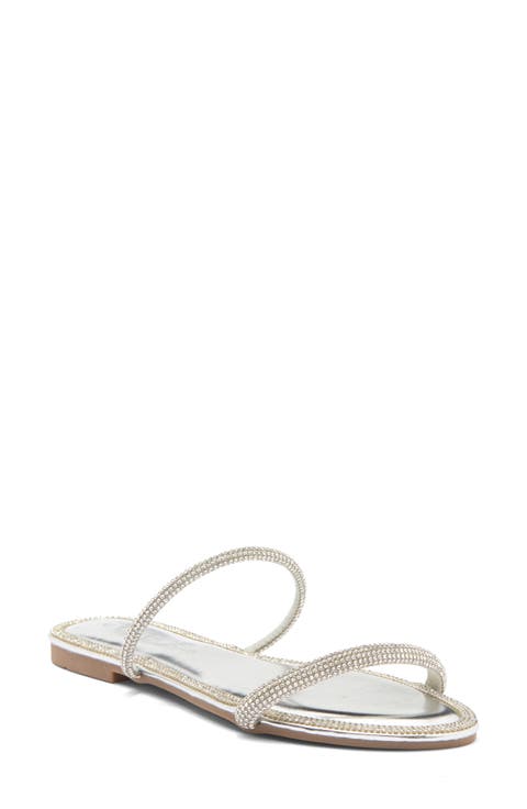 Roo Rhinestone Slide Sandal (Women)