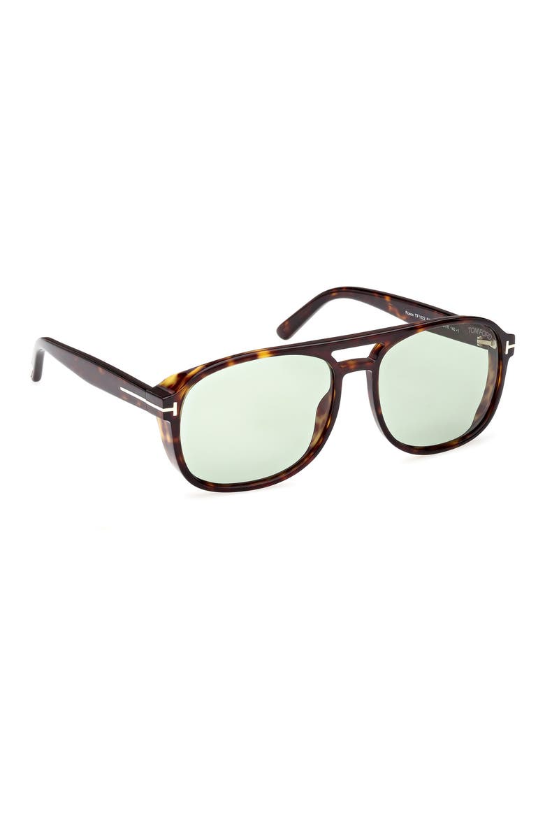 Rosco 58mm Navigator Sunglasses, Alternate, color, DARK HAVANA / GREEN