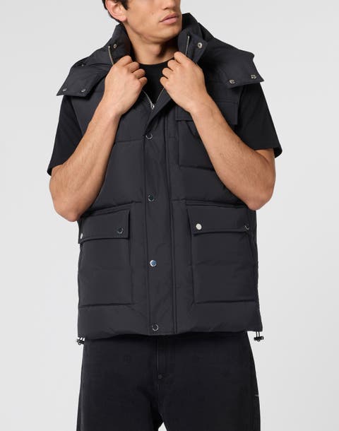 Nylon Puffer Vest Gothic Plein Men