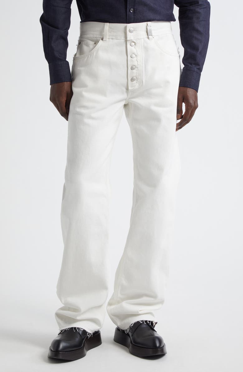 McQueen Straight Leg Jeans, Main, color, Optical White