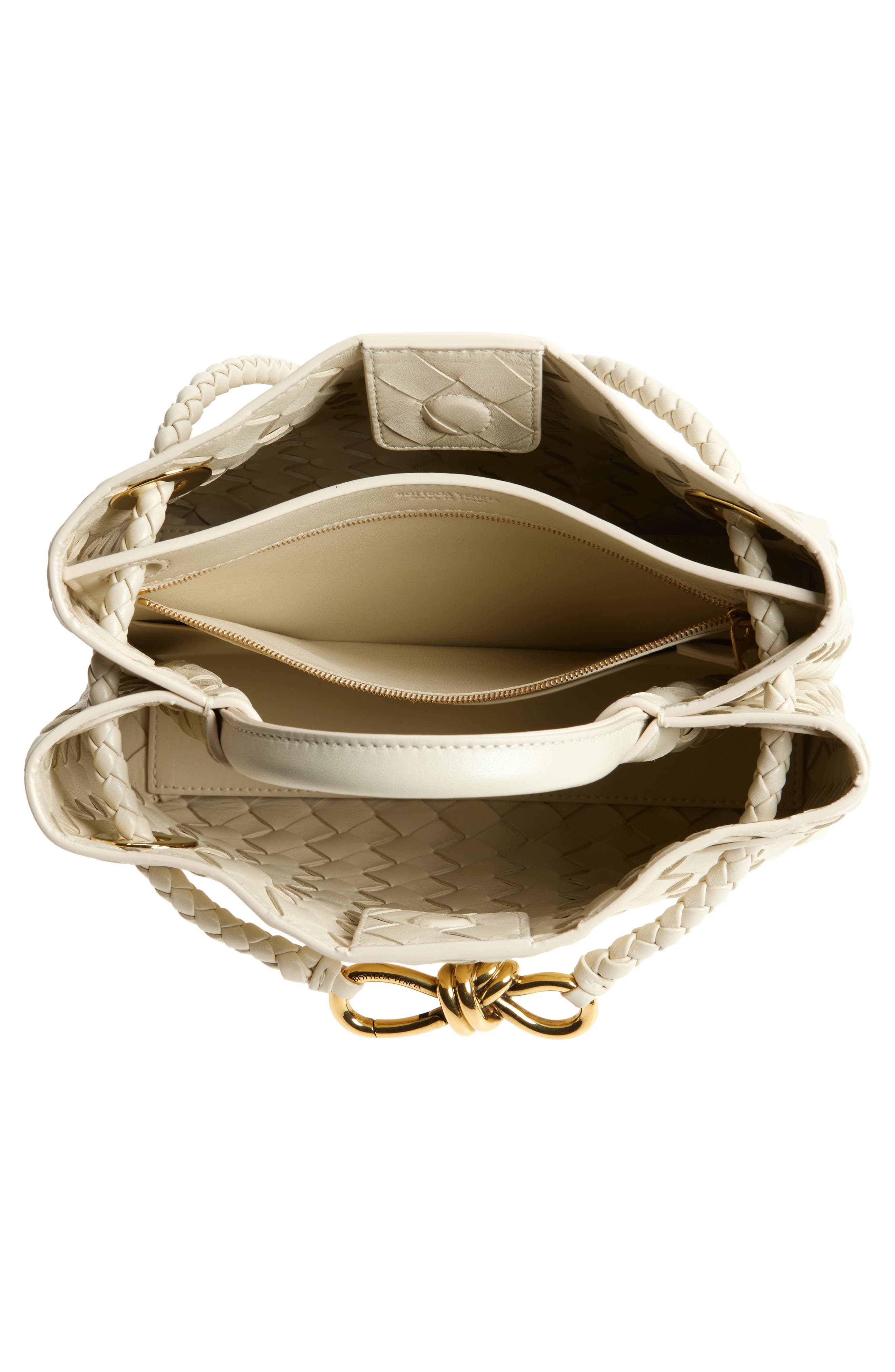Bottega Veneta Small Andiamo Intrecciato Shoulder Bag, Alternate, color, 9211 Sea Salt-M B-Sea Sa
