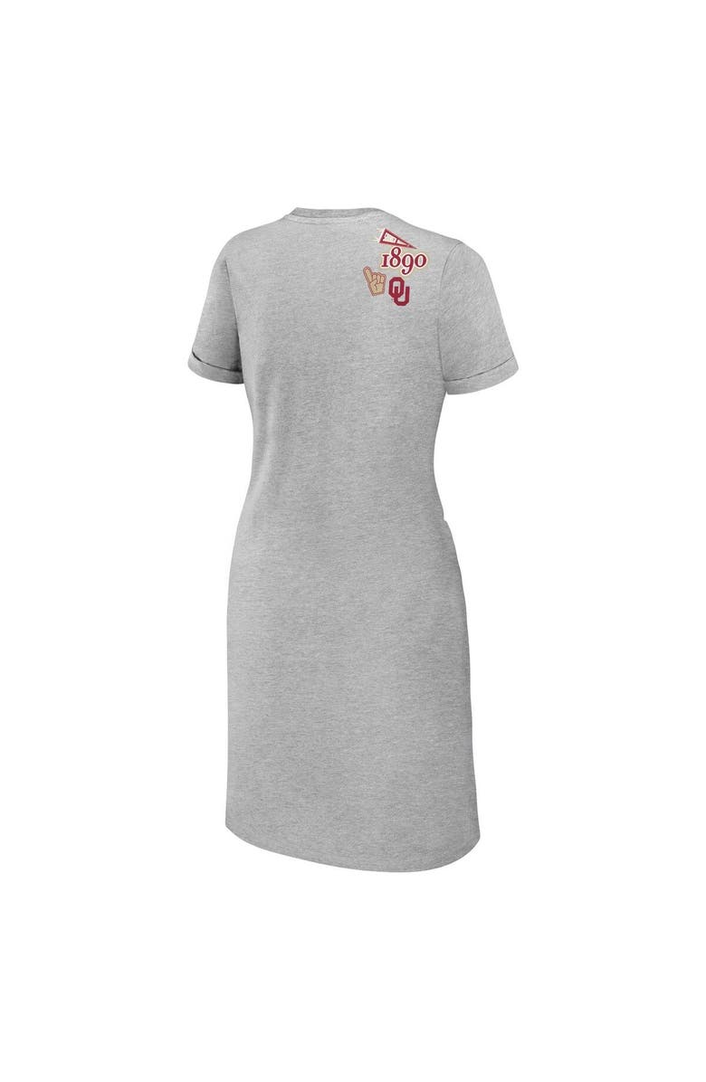 WEAR by Erin Andrews Women's WEAR by Erin Andrews Heather Gray Oklahoma Sooners Knotted T-Shirt Dress, Alternate, color, Heather Gray