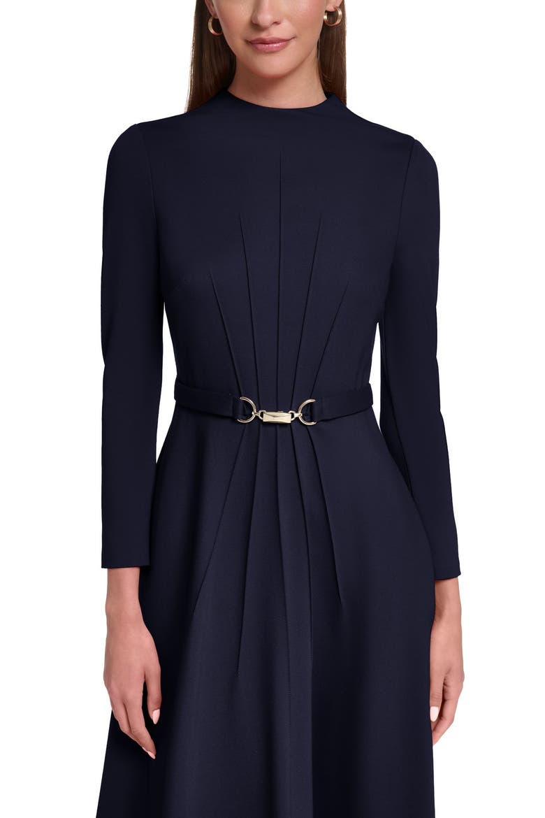 Long Sleeve Knit Midi Dress with Hardware, Alternate, color, Deep Navy