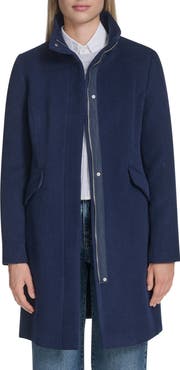 Cole Haan Longline Wool Blend Coat
