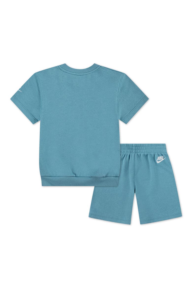 Kids' Logo Graphic French Terry Sweatshirt & Sweat Shorts Set, Alternate, color, BKYDENIM T