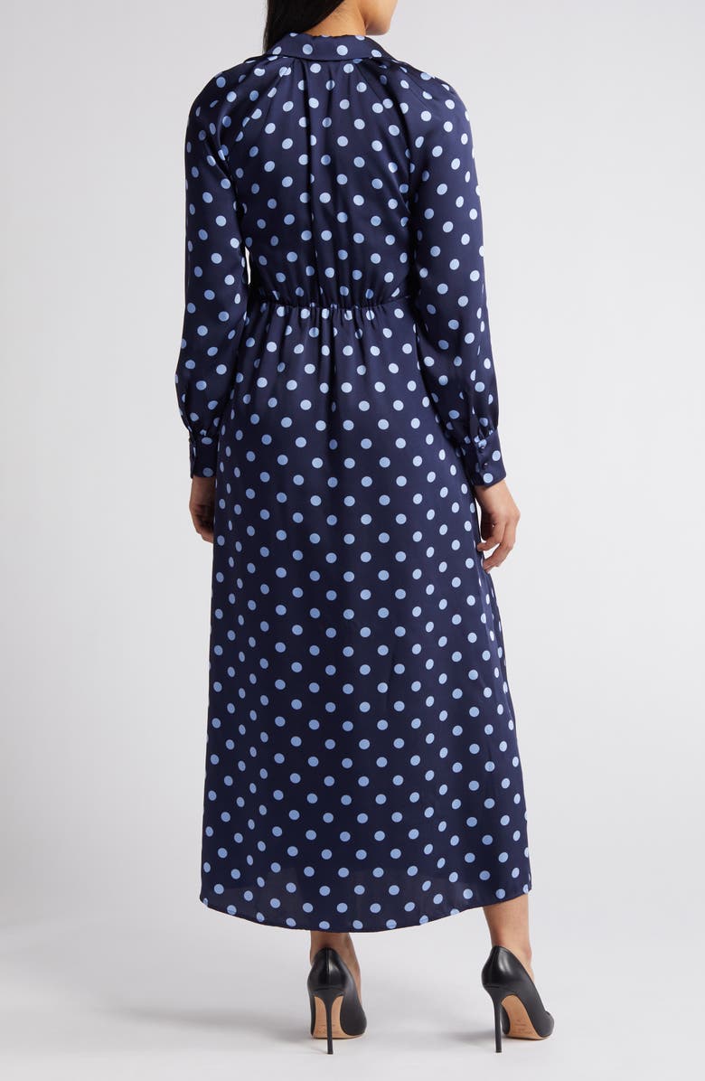 Anne Klein Polka Dot Long Sleeve Faux Wrap Dress, Alternate, color,