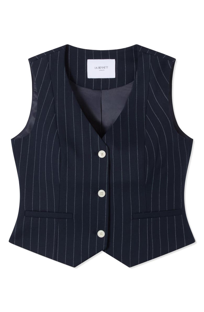 LK Bennett Bella Pinstripe Vest, Alternate, color, 