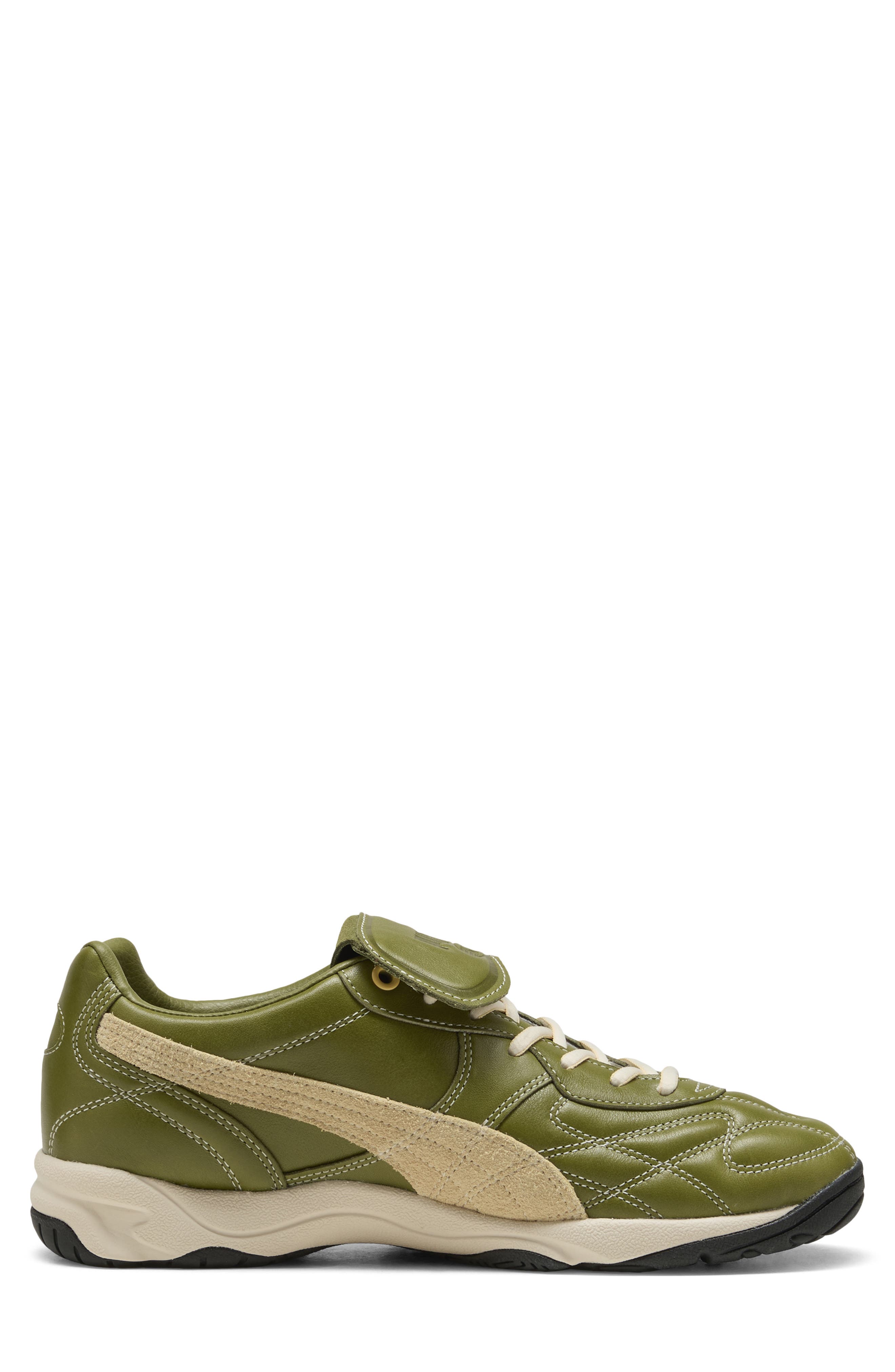 PUMA King Indoor Mix Soccer Sneaker, Alternate, color, Olive Green/ Light Straw