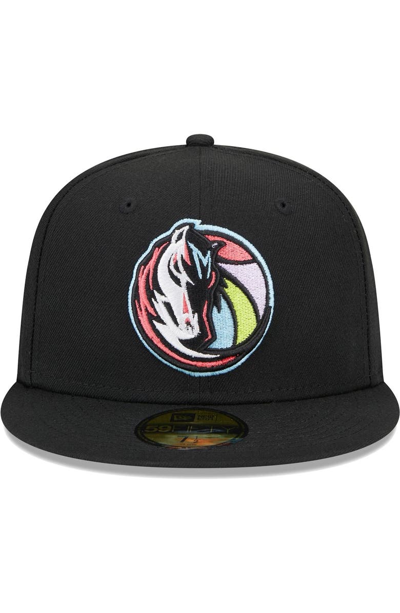 New Era Men's New Era Black Dallas Mavericks Color Pack 59FIFTY Fitted Hat, Alternate, color,