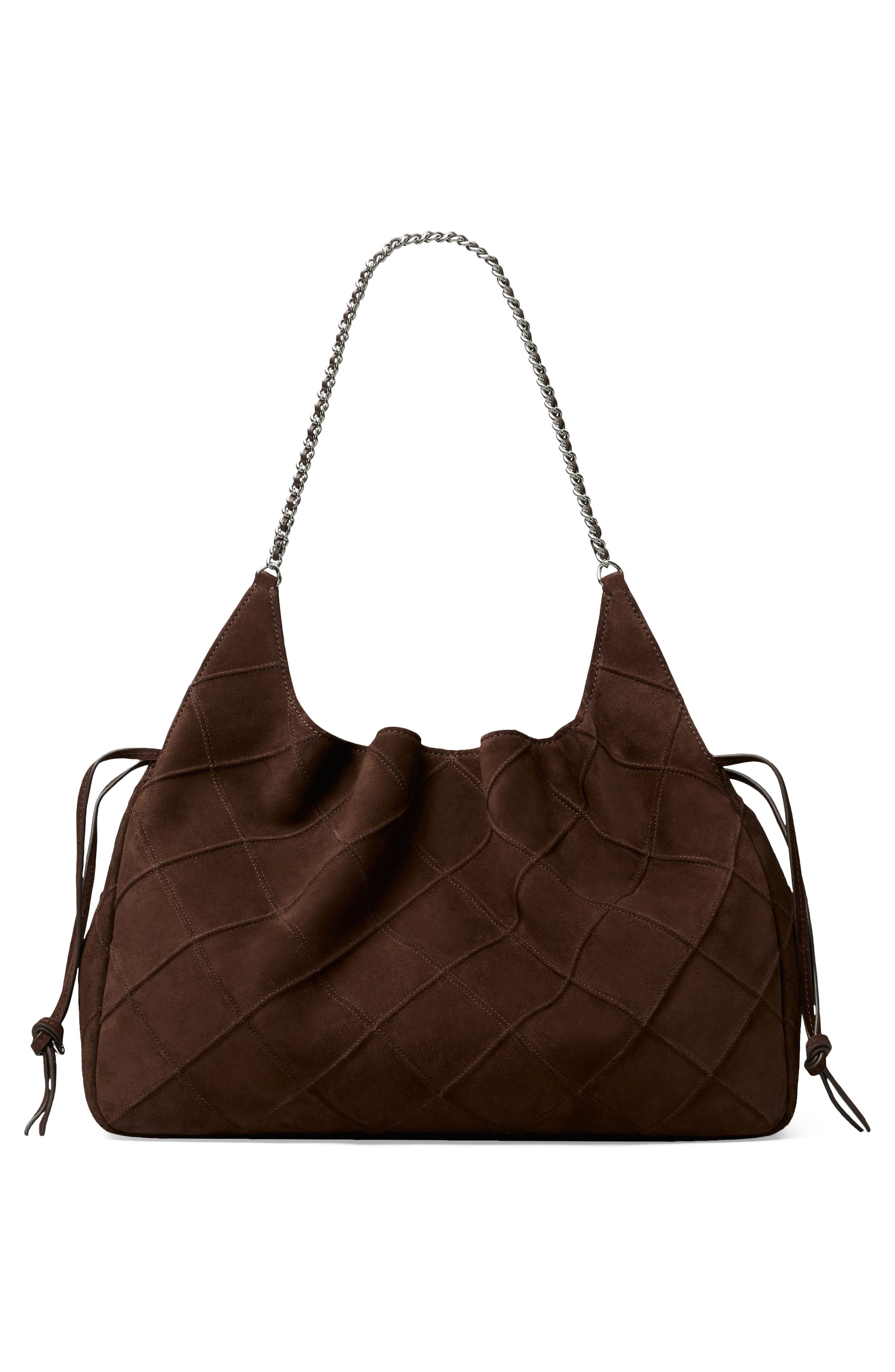 Tory Burch Large Fleming Suede Tote, Alternate, color, Dark Cocoa