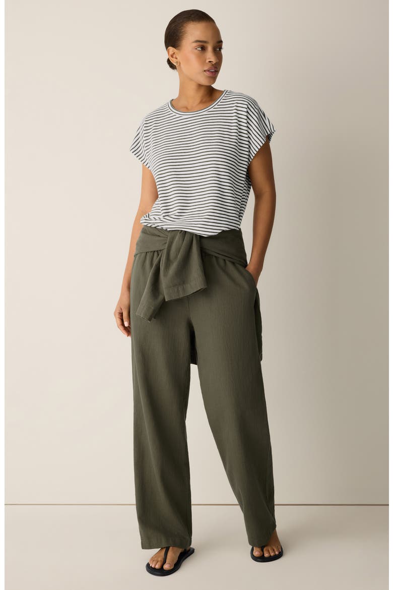 Stripe Organic Cotton T-Shirt, Alternate, color, OLIVE