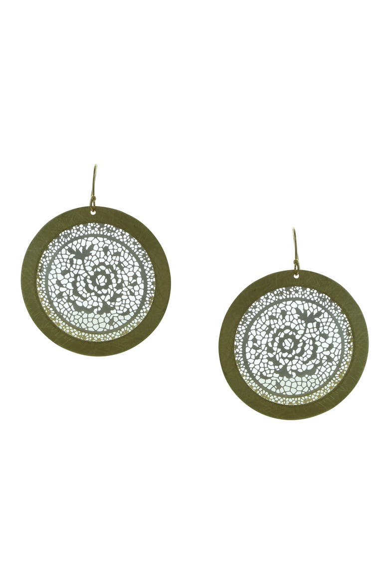 Ring Around the Rose Drop Earrings, Main, color, GOLD / SILVER