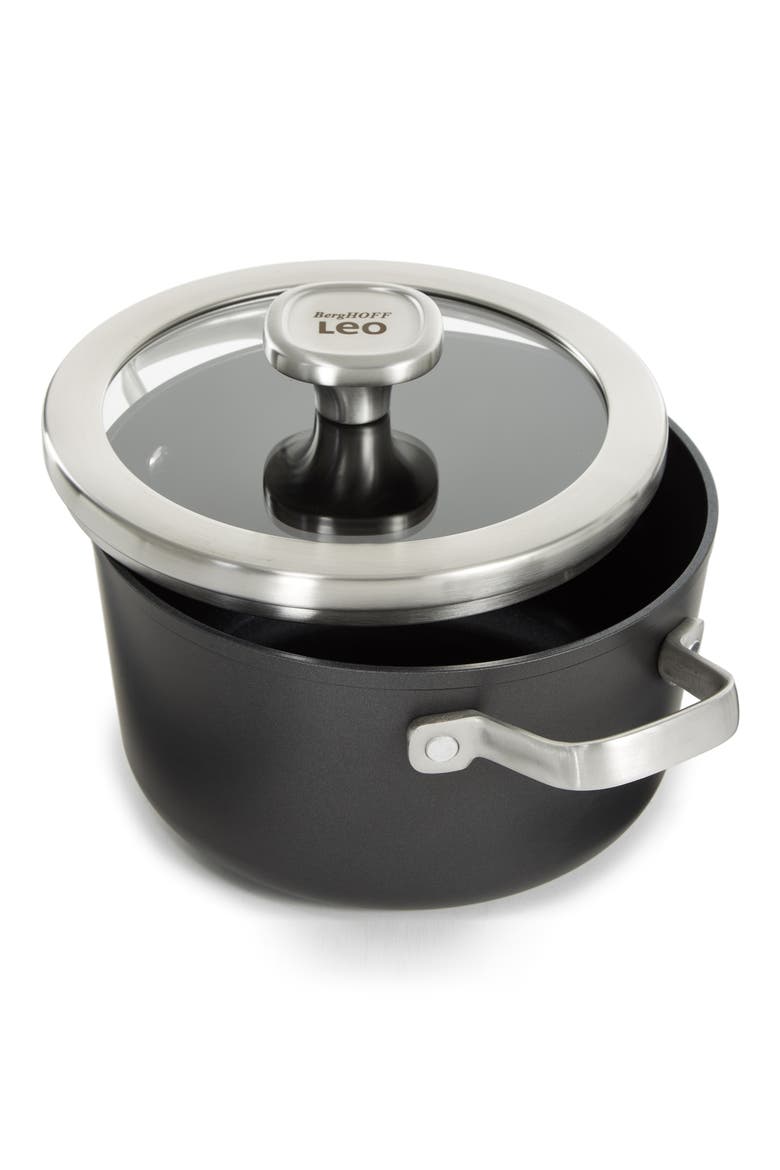 Leo Graphite 8-Quart Stock Pot, Alternate, color, BLACK