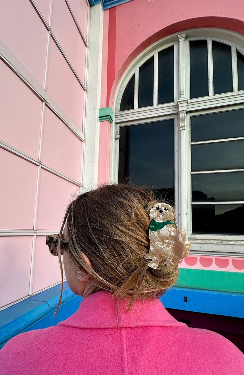 Solar Eclipse Goldendoodle Jaw Hair Clip, Alternate, color, 