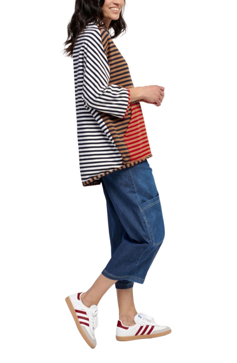 Alembika Mixed stripes mock neck top, Alternate, color, 