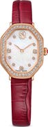Swarovski Dextera Mother-of-Pearl Leather Strap Watch, 32mm x 23mm