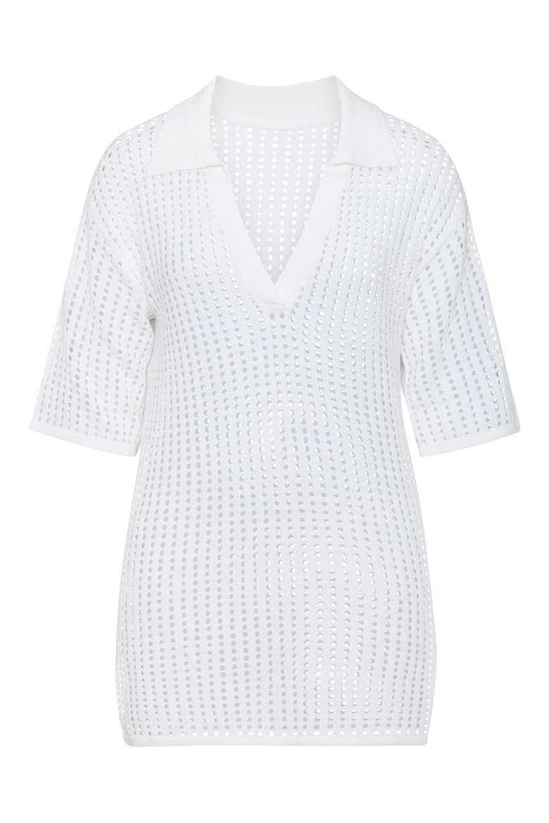 Resort Open Stitch Cover-Up Tunic, Alternate, color, WHITE