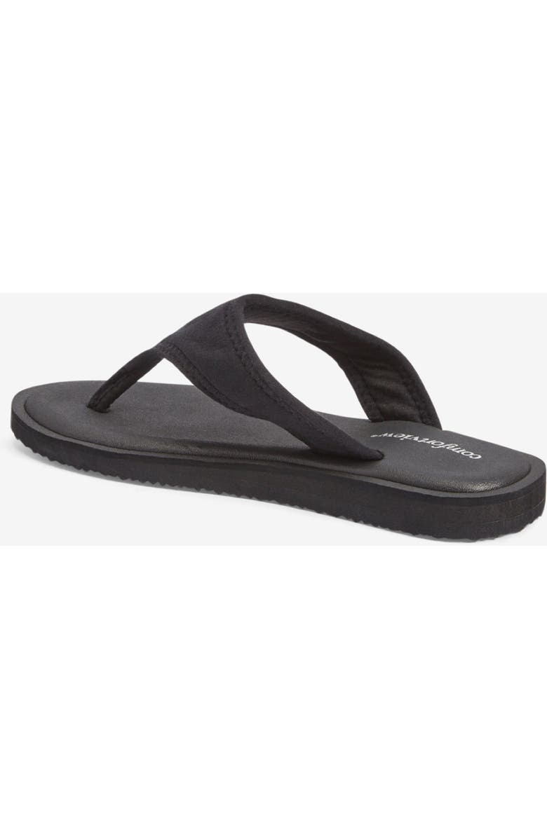 Comfortview The Sylvia Soft Footbed Thong Slip On Sandal, Alternate, color, Black