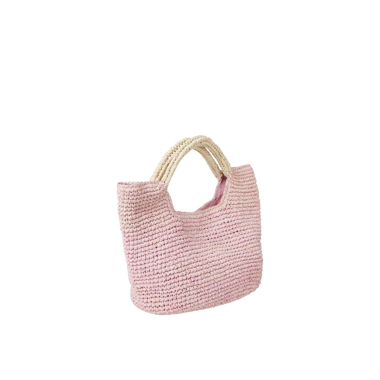 The Opal Woven Raffia Bag, Alternate, color, Pink