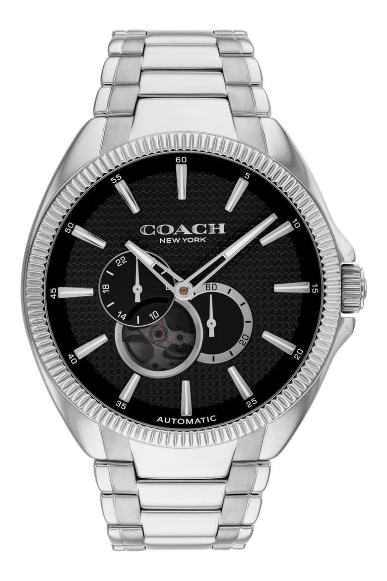 Jackson Automatic Bracelet Watch, 44mm, Main, color, SILVER/ BLACK