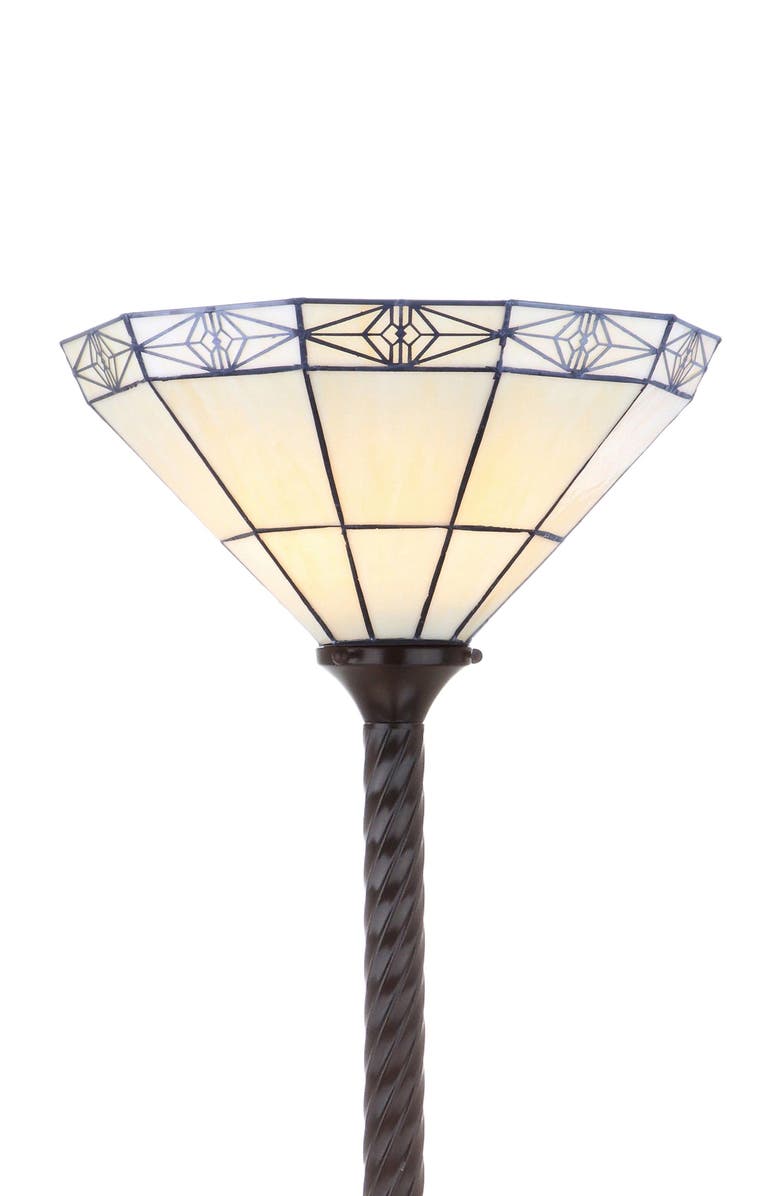 JONATHAN Y Moore Tiffany-Style 68.57" Torchiere LED Floor Lamp, Bronze, Main, color, Bronze