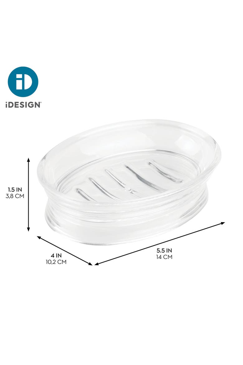 Soap Dish for Bathroom Sink - Elevated Oval Stand for Countertop - Clear, Alternate, color, Clear