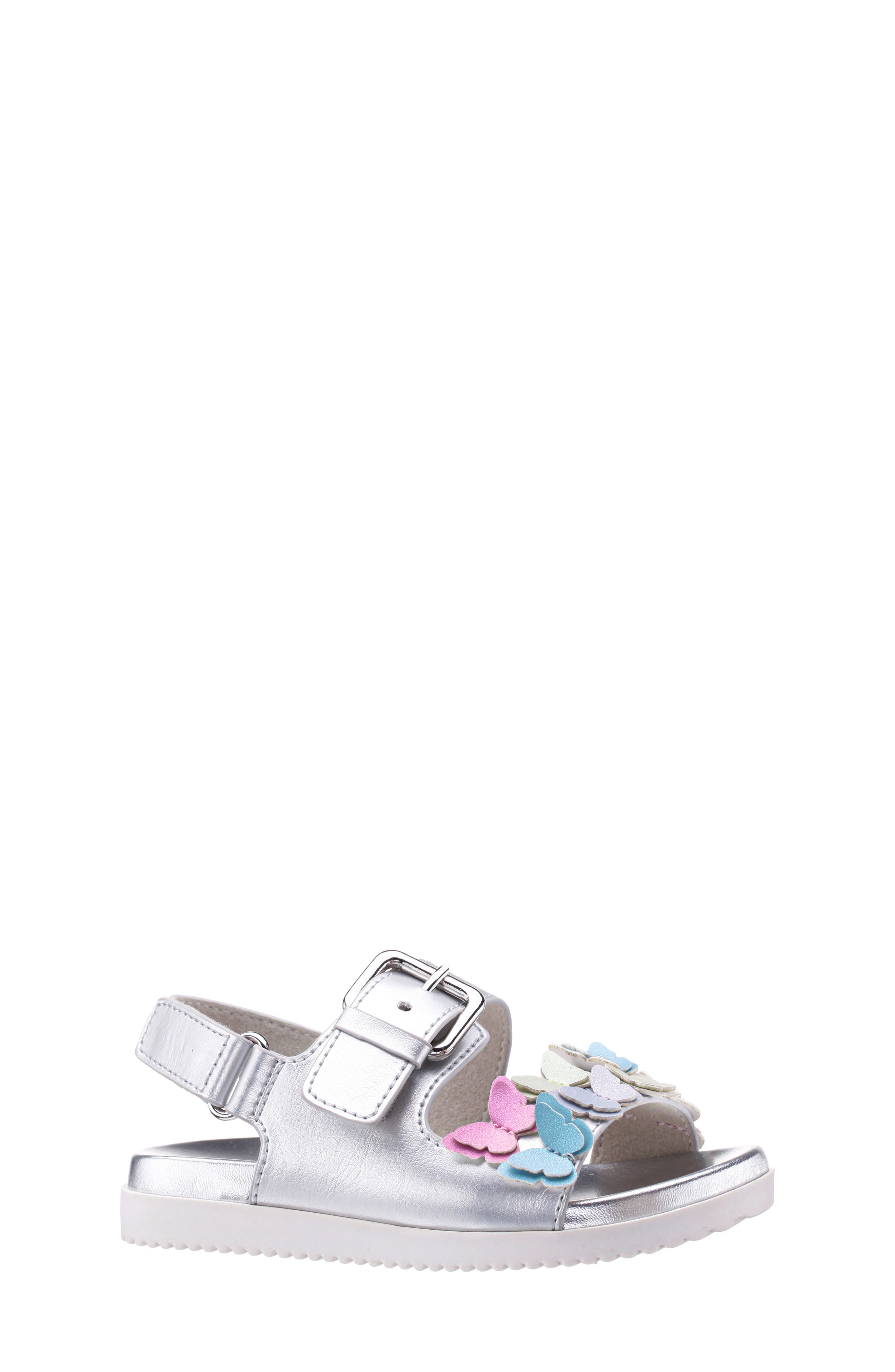 Nina Kids' Pollie Sandal, Main, color, Silver/Multi