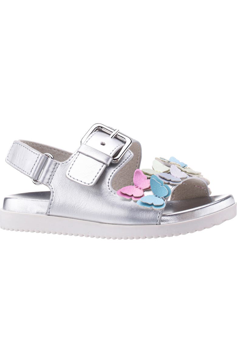 Nina Kids' Pollie Sandal, Main, color, Silver/Multi