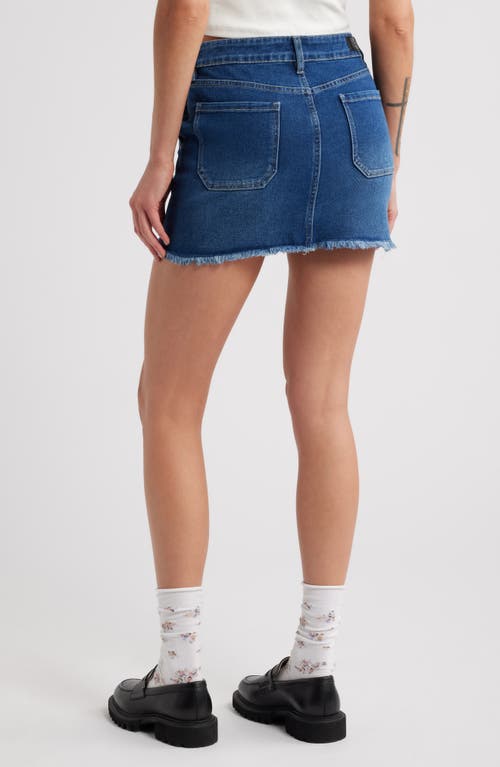 Ptcl Eira Easy Stretch Distressed Denim Miniskirt In Med Ind Decon