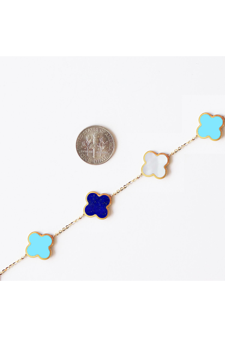 Large Blue Mixed Clover Bracelet, Alternate, color, Blue Mixed