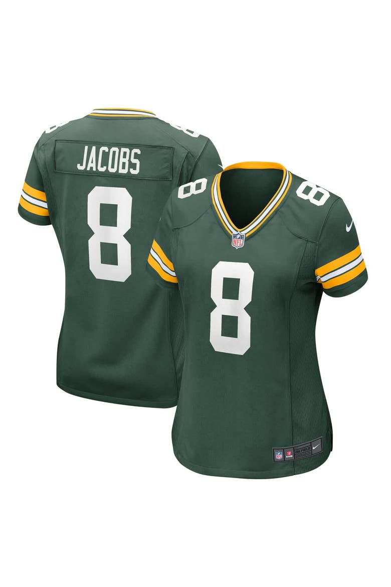 Women's Nike Josh Jacobs  Green Green Bay Packers Team Game Jersey, Main, color, Green