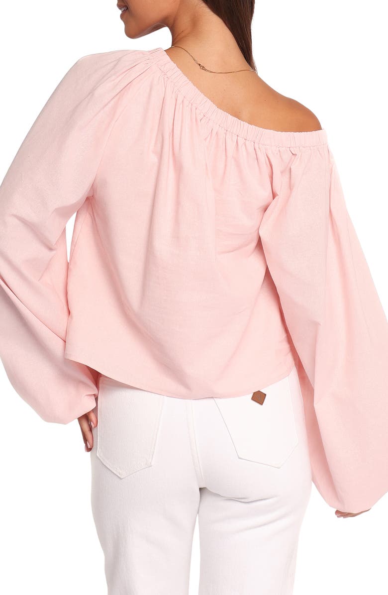 Petal & Pup Zion One-Shoulder Cotton & Linen Top, Alternate, color, Pale Pink