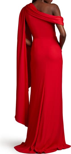 Ember One-Shoulder Draped Gown