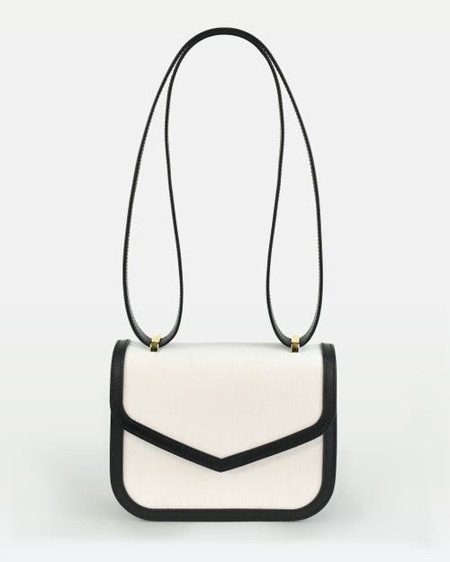 Modher Maya Crossbody Bag In Vegetable Calfskin Leather And Canvas In Multi