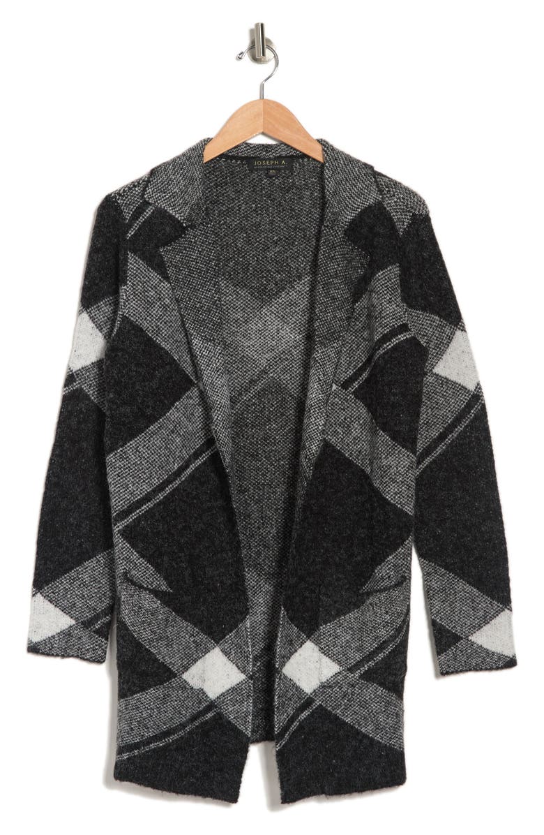 Joseph A Plaid Notch Collar Cardigan, Alternate, color, 