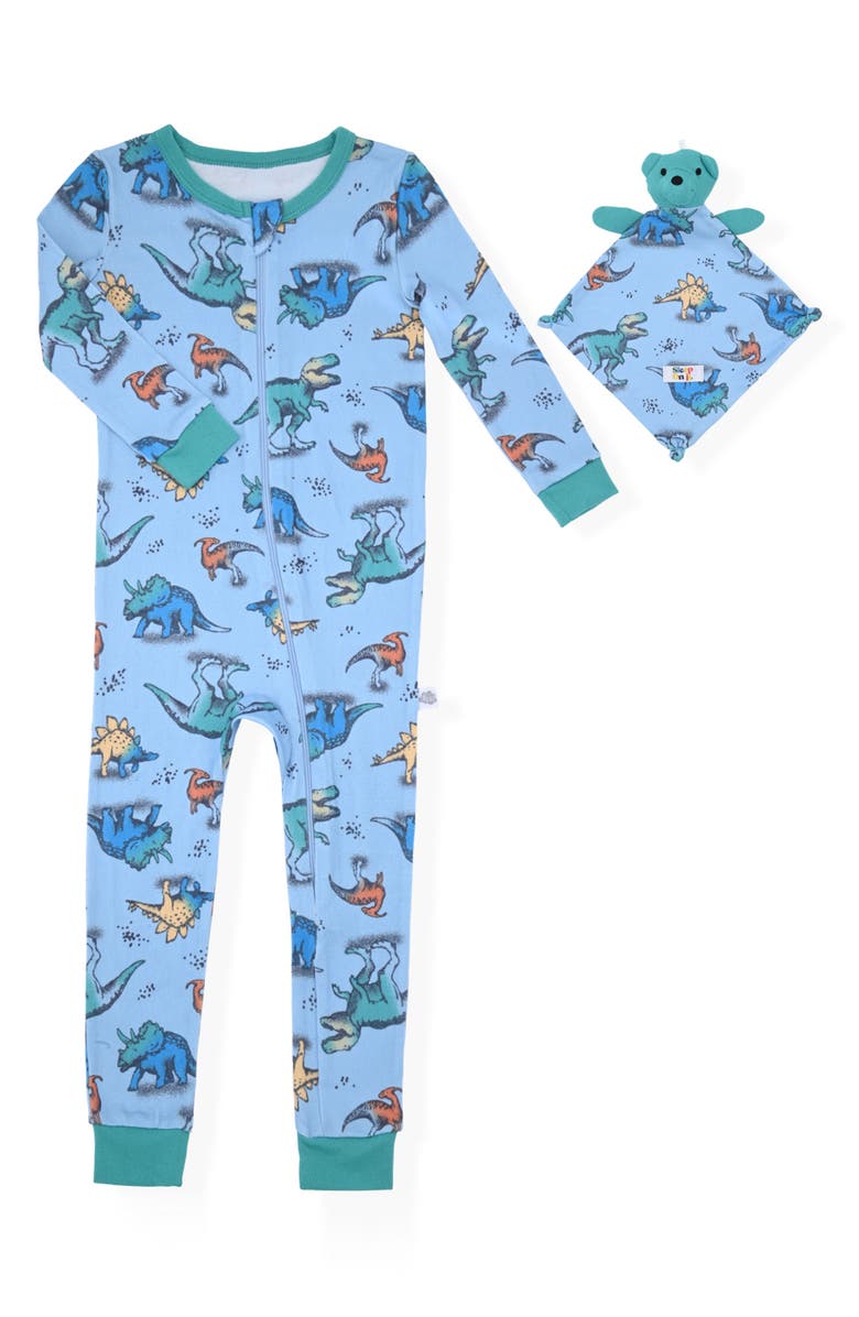 SLEEP ON IT Fitted One-Piece Pajamas & Bear Blanket Toy, Main, color,