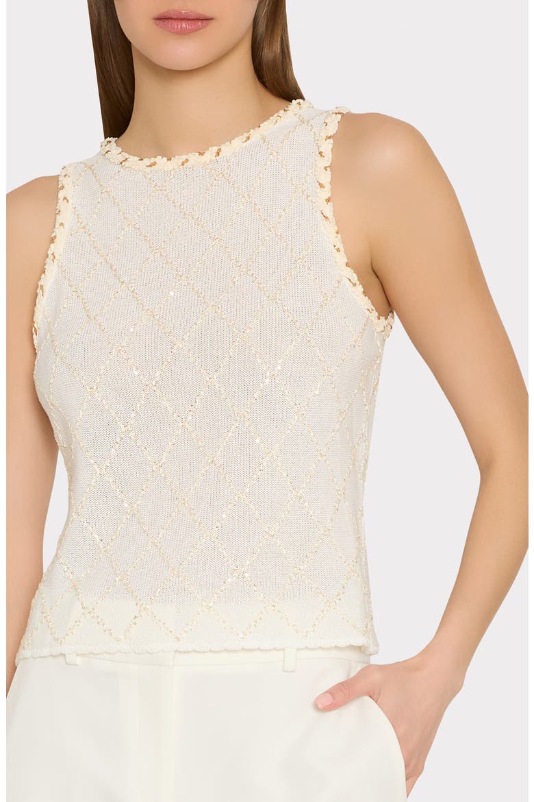 Meli Beaded Sleeveless Sweater, Alternate, color, OFF WHITE
