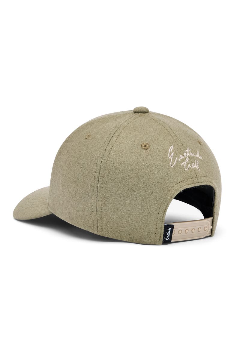 Logo Embroidered Wool Melton Snapback Hat, Alternate, color, KHAKI