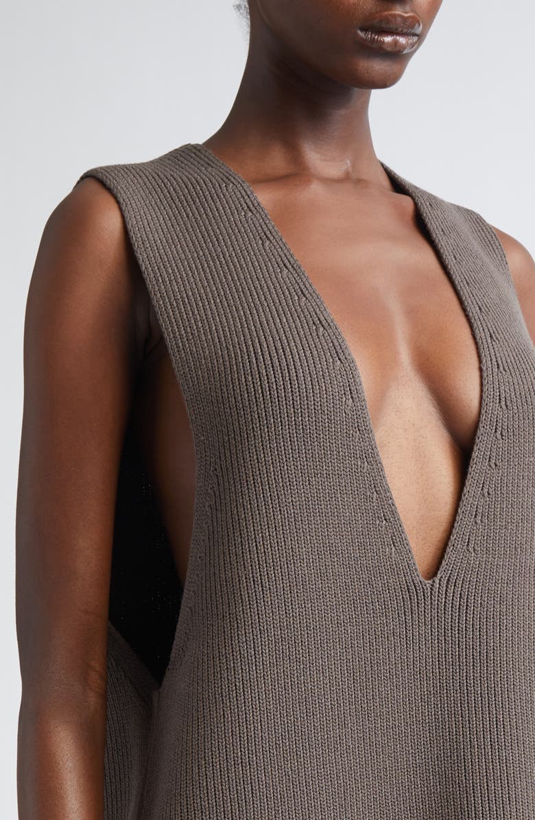 Rick Owens Virgin Wool V-Neck Sweater Vest, Alternate, color, Darkdust