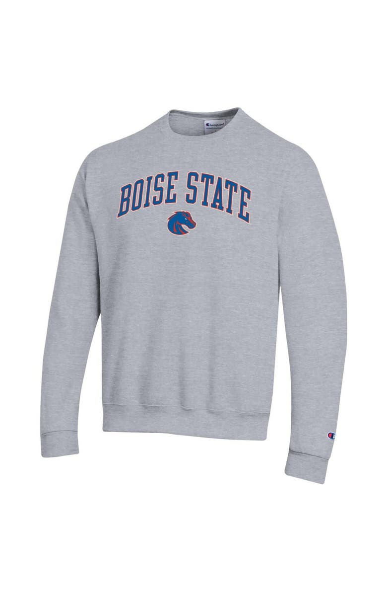 Champion Men's Champion  Heather Gray Boise State Broncos Arch Over Logo Pullover Sweatshirt, Alternate, color, Heather Gray