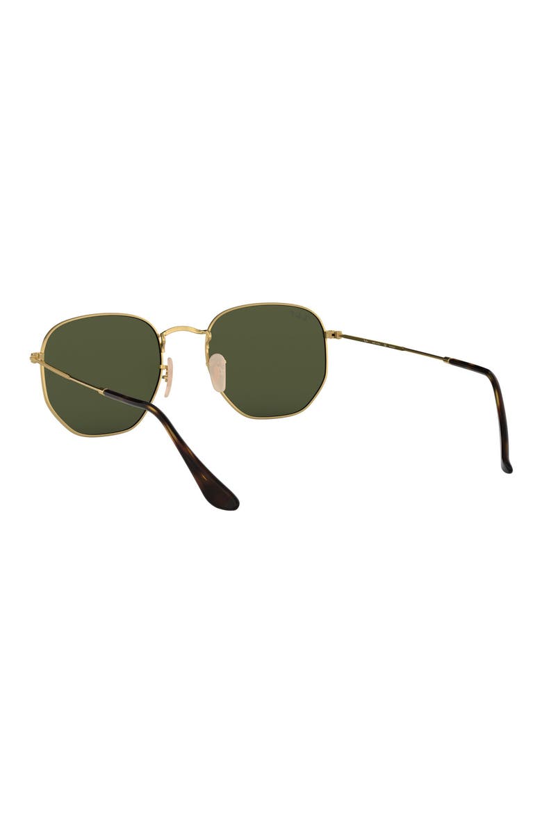 51mm Polarized Geometric Sunglasses, Alternate, color, GOLD/ GREEN POLAR