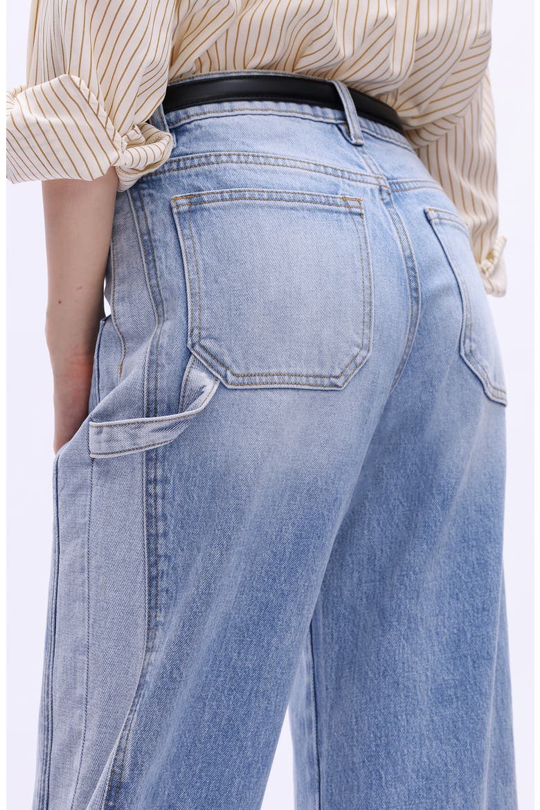 Paneled Mid Rise Wide Leg Carpenter Jeans, Alternate, color, LIGHT BLUE